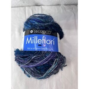 Berroco Millefiori Yarn Color 7885 Blue Purple Teal Wool Blend Made in Italy